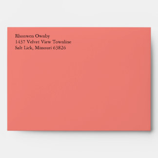 Coral Pink A7 5x7 Custom Pre-addressed Envelopes