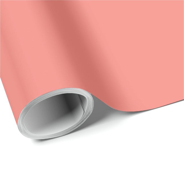 Coral Pink Best Monochromatic Wrapping Paper (Roll Corner)