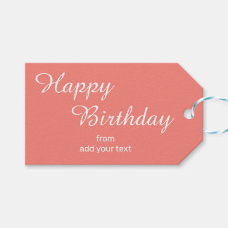 Coral - Pink Birthday Gift Tags