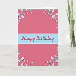 Coral Pink Birthday Wish Card