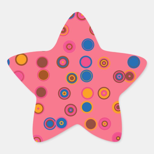 Coral Pink bubblegum geometric circle pattern Star Sticker (Front)
