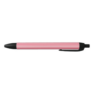 Coral pink candy stripes black ink pen