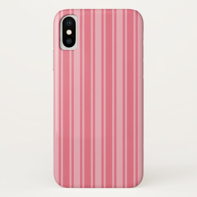 Coral pink candy stripes Case-Mate iPhone case (Back)