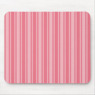 Coral pink candy stripes mouse pad