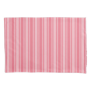 Coral pink candy stripes pillowcase