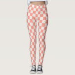 Coral Pink Chequerboard Leggings - Bold & Playful<br><div class="desc">Turn heads with these coral pink chequerboard leggings! The vibrant pink and off-white pattern brings a playful,  retro vibe to your wardrobe—perfect for adding a pop of colour to your day. Whether you’re lounging,  layering,  or stepping out,  these leggings are as comfy as they are eye-catching!</div>