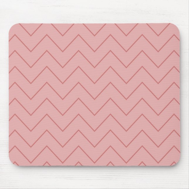 Coral Pink Chevron Mouse Pad (Front)
