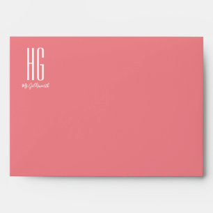 Coral Pink Customisable Text Envelope
