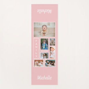 Coral Pink Family Photos Personalised Yoga Mat