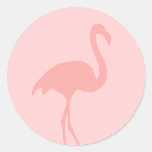 Coral pink flamingo bird stickers (Front)