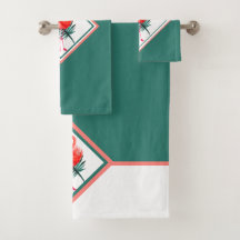 Coral Pink Flamingo on Tropical Green