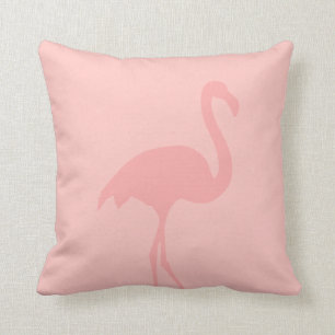 Coral pink flamingo throw pillow