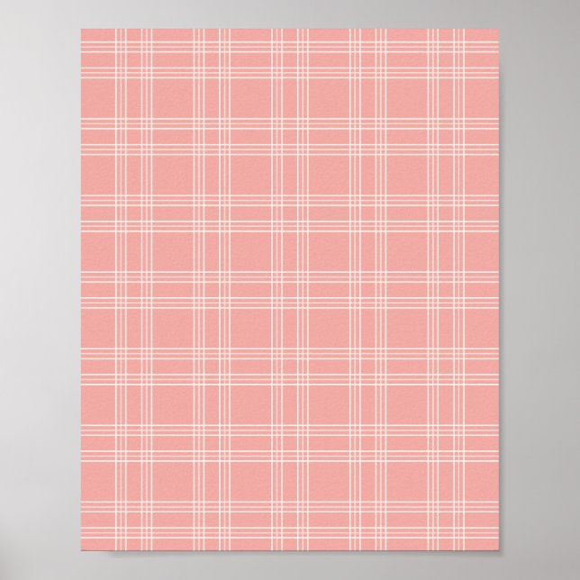 Coral Pink Gingham Poster (Front)