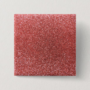 Coral pink glitter 15 cm square badge
