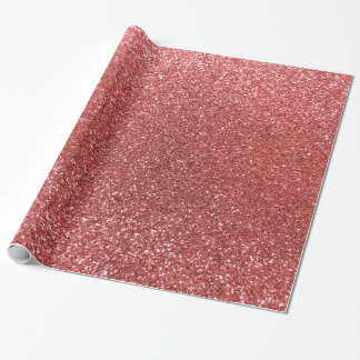 Coral pink glitter wrapping paper