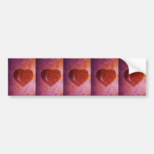 coral pink heart bumper sticker