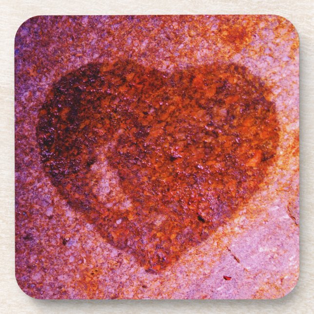 coral pink heart coaster (Front)