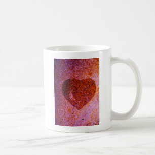 coral pink heart coffee mug