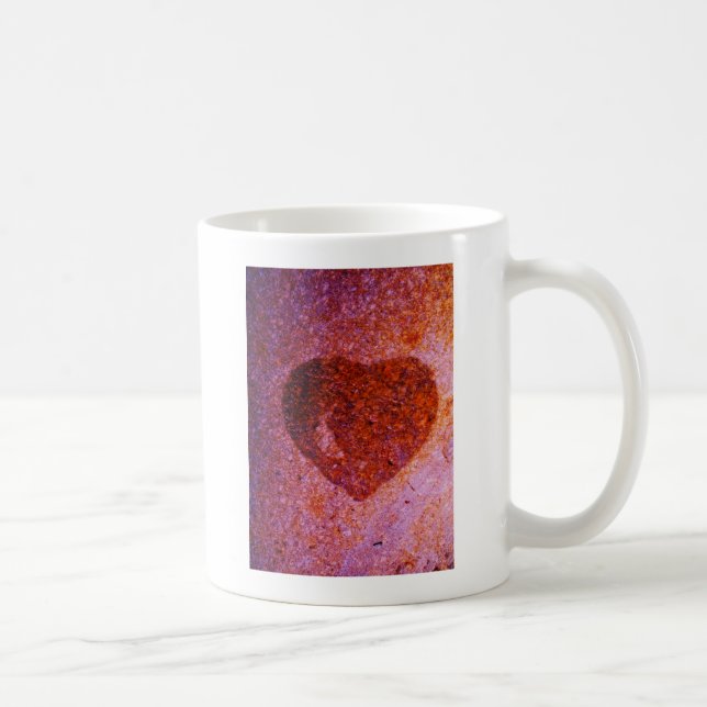 coral pink heart coffee mug (Right)