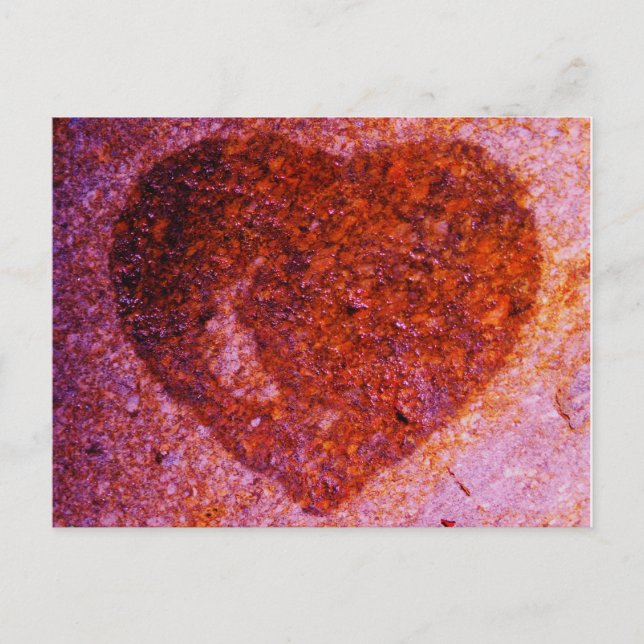 coral pink heart postcard (Front)