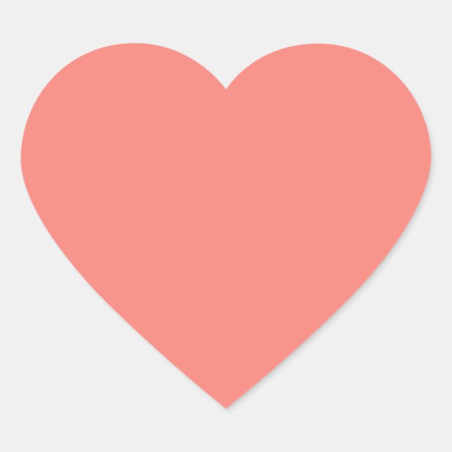 Coral Pink Heart Sticker (Front)