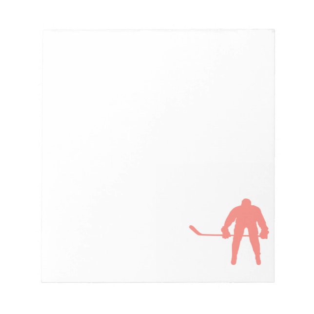 Coral Pink Hockey Notepad (Front)