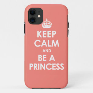 Coral Pink Keep Calm & Be a Princess iPhone 5 Case