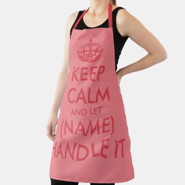 Coral pink keep calm handle it cute women's apron (Insitu)