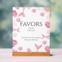 Coral Pink Mermaid Themed Birthday Party Favours