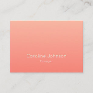 Coral Pink Minimalist Modern Business Card