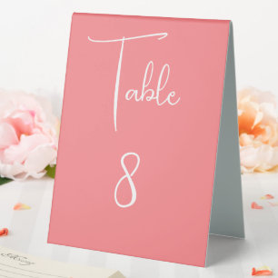 Coral Pink Modern Wedding Party Script Number