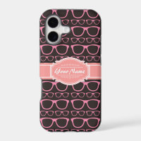 Coral Pink Nerd Glasses Personalised