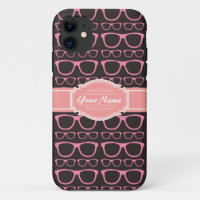 Coral Pink Nerd Glasses Personalised