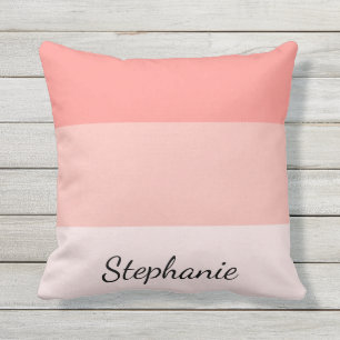 Coral Pink Ombre Personalised Cushion