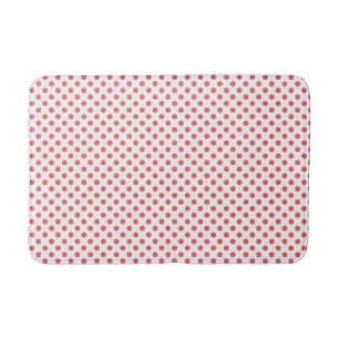 Coral Pink Polka Dots by Shirley Taylor Bath Mat