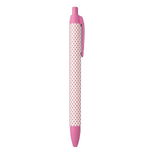 Coral Pink Polka Dots by Shirley Taylor Black Ink Pen