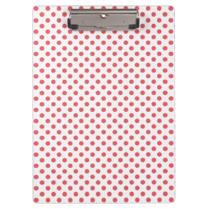 Coral Pink Polka Dots by Shirley Taylor Clipboard