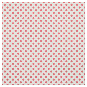Coral Pink Polka Dots by Shirley Taylor Fabric