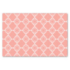 Coral Pink Quatrefoil Geometric Pattern