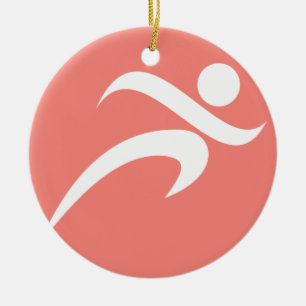 Coral Pink Running Ceramic Ornament