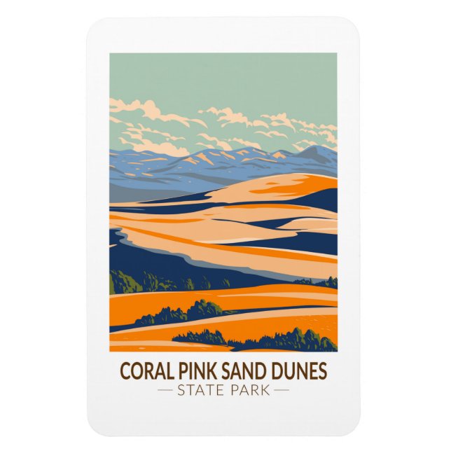 Coral Pink Sand Dunes State Park Utah Vintage  Magnet (Vertical)