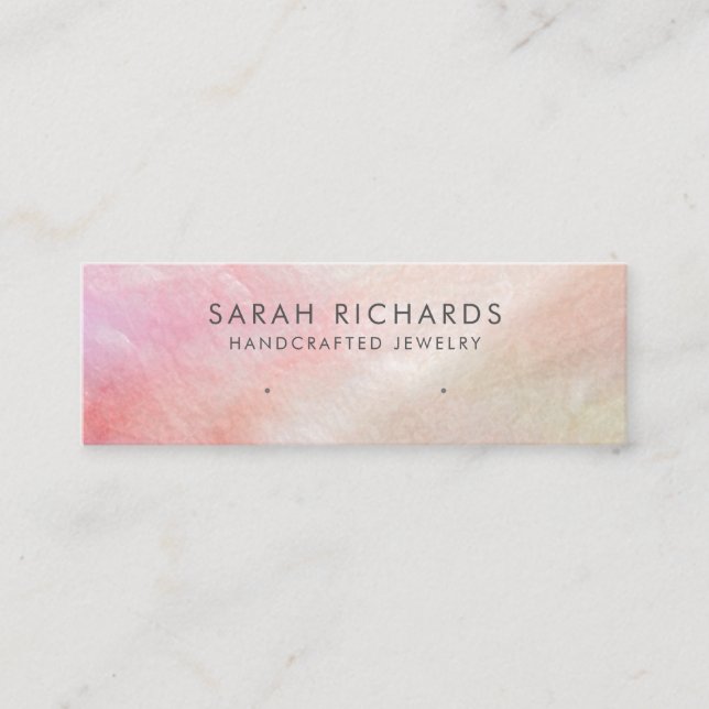 Coral Pink Shell Mother of Pearl Display Mini Business Card (Front)