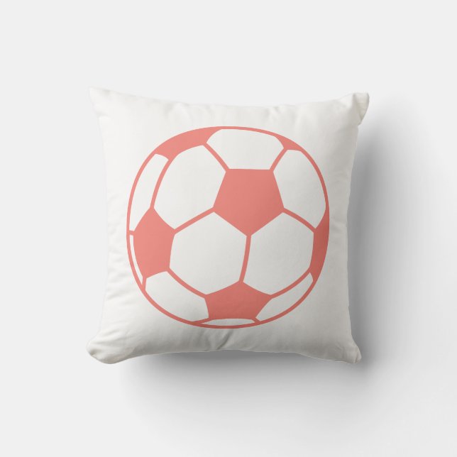 Coral Pink Soccer ball Cushion (Front)