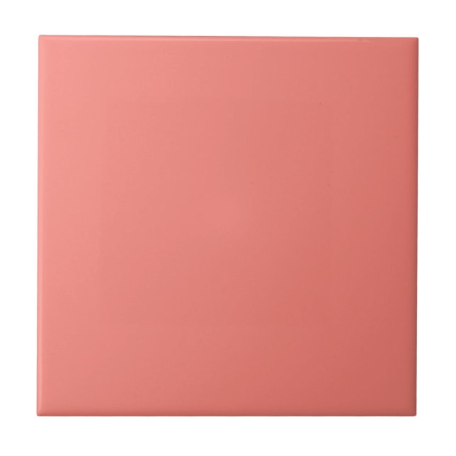 Coral Pink Solid Colour Ceramic Tile (Front)
