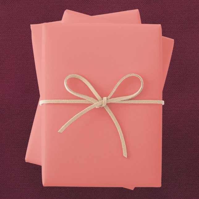 Coral Pink Solid Colour Wrapping Paper Sheet (Creator Uploaded)