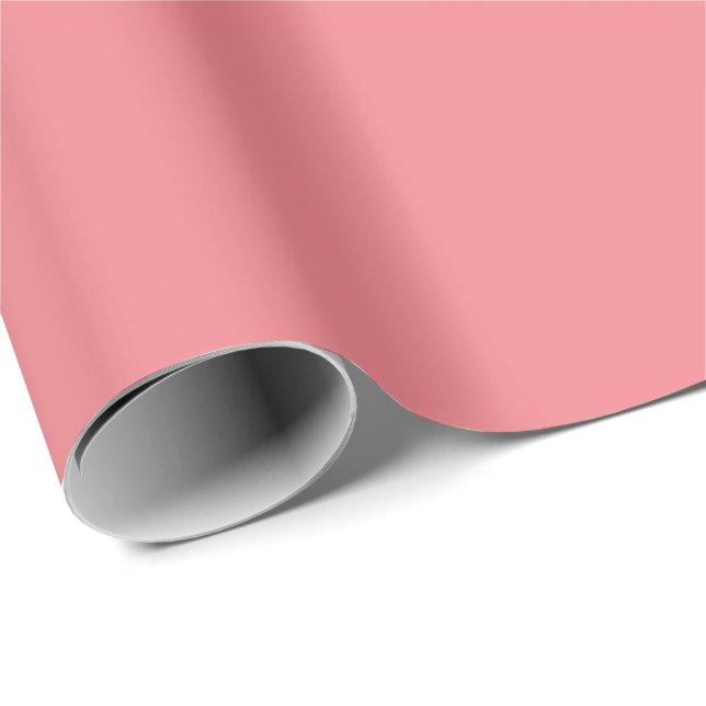 Coral Pink Solid Plain Colour Wrapping Paper (Roll Corner)