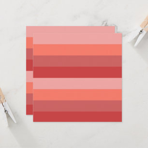 Coral Pink Stripes Card
