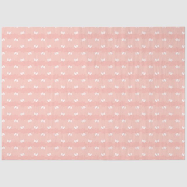 Coral Pink Stripes Pattern Tissue Paper (Front)
