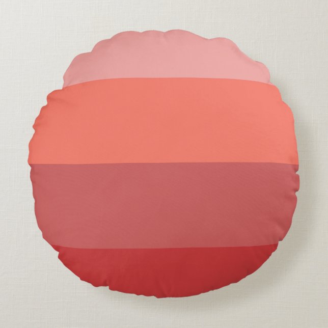 Coral Pink Stripes  Throw Pillow (Front)
