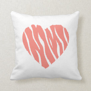 Coral Pink Wild Heart Cushion